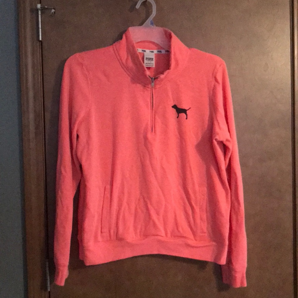 Quarter zip Victoria secret pink sweatshirt